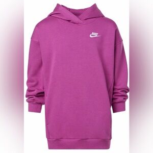 Nike kids club fleece oversized Pullover Hoodie kids size medium magenta